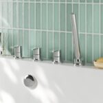 Nuie Arvan Chrome 4 Hole Deck Bath Shower Mixer No Spout