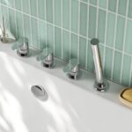 Nuie Arvan Chrome 4 Hole Deck Bath Shower Mixer No Spout