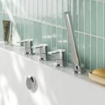 Nuie Arvan Chrome 4 Hole Deck Bath Shower Mixer No Spout