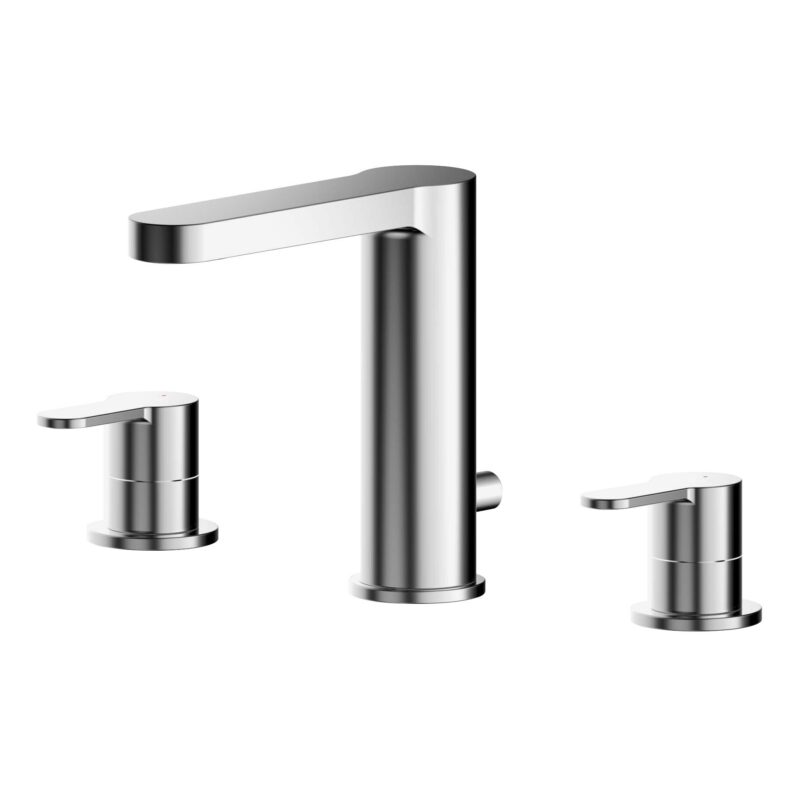Nuie Arvan Chrome 3 Hole Basin Mixer with Pop Up Waste