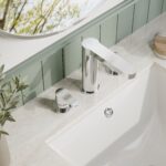 Nuie Arvan Chrome 3 Hole Basin Mixer with Pop Up Waste