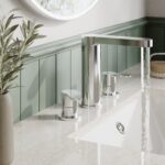 Nuie Arvan Chrome 3 Hole Basin Mixer with Pop Up Waste