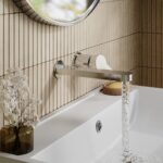 Nuie Arvan Chrome 2 Hole Wall Basin Mixer Tap