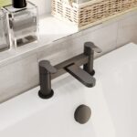 Nuie Arvan Matt Black Deck Mounted Bath Filler