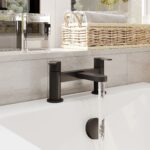 Nuie Arvan Matt Black Deck Mounted Bath Filler