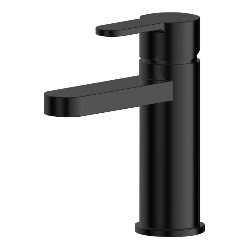 Nuie Arvan Matt Black Mono Basin Mixer with Push Button Waste Nuie Arvan Matt Black Mono Basin Mixer with Push Button Waste
