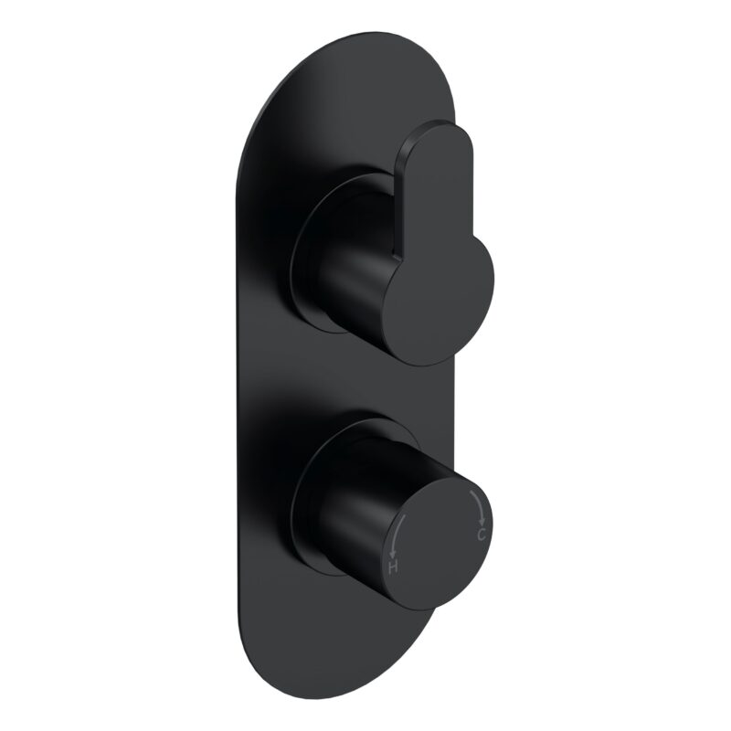 Nuie Arvan Matt Black Twin Thermostatic Shower Valve Nuie Arvan Matt Black Twin Thermostatic Shower Valve