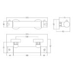 Nuie Arvan Chrome Thermostatic Bar Shower Valve