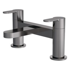 Nuie Arvan Deck Mounted Brushed Pewter Bath Filler
