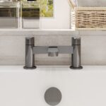 Nuie Arvan Deck Mounted Brushed Pewter Bath Filler