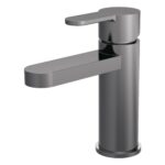 Nuie Arvan Brushed Pewter Mono Basin Mixer with Push Button Waste