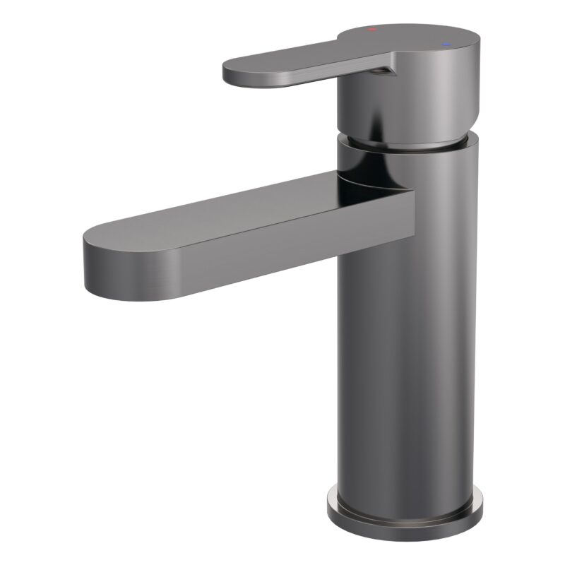 Nuie Arvan Brushed Pewter Mono Basin Mixer with Push Button Waste Nuie Arvan Brushed Pewter Mono Basin Mixer with Push Button Waste