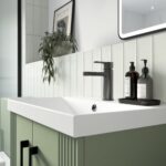 Nuie Arvan Brushed Pewter Mono Basin Mixer with Push Button Waste