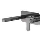 Nuie Arvan Brushed Pewter 2 Hole Wall Basin Mixer