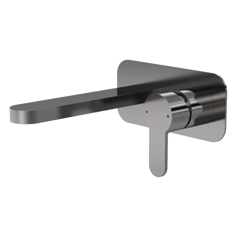 Nuie Arvan Brushed Pewter 2 Hole Wall Basin Mixer Nuie Arvan Brushed Pewter 2 Hole Wall Basin Mixer