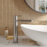 Nuie Arvan Brushed Pewter High Rise Mono Basin Mixer