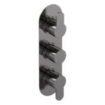 Nuie Arvan Brushed Pewter Triple Thermostatic Shower Valve