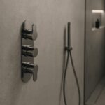 Nuie Arvan Brushed Pewter Triple Thermostatic Shower Valve with Diverter