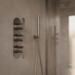 Nuie Arvan Brushed Pewter Triple Thermostatic Shower Valve with Diverter