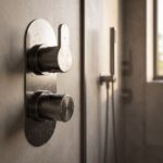 Nuie Brushed Pewter Twin Thermostatic Shower Valve