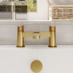Nuie Arvan Brushed Brass Deck Mounted Bath Filler