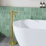 Nuie Arvan Brushed Brass Freestanding Bath Shower Mixer