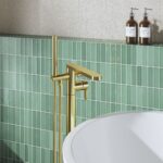 Nuie Arvan Brushed Brass Freestanding Bath Shower Mixer