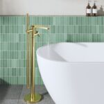 Nuie Arvan Brushed Brass Freestanding Bath Shower Mixer
