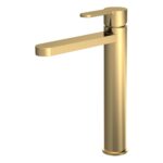 Nuie Arvan Brushed Brass High Rise Mono Basin Mixer