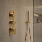 Nuie Arvan Brushed Brass Triple Thermostatic Shower Valve