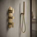 Nuie Arvan Brushed Brass Triple Thermostatic Shower Valve