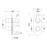 Nuie Arvan Brushed Brass Twin Thermostatic Shower Valve