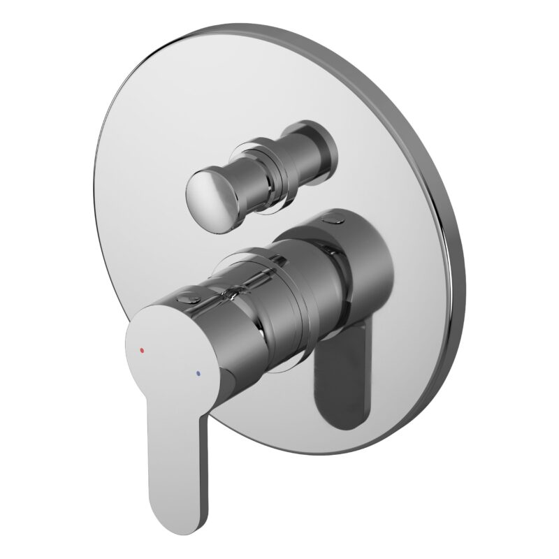 Nuie Arvan Chrome Manual Single Lever Shower Valve with Diverter