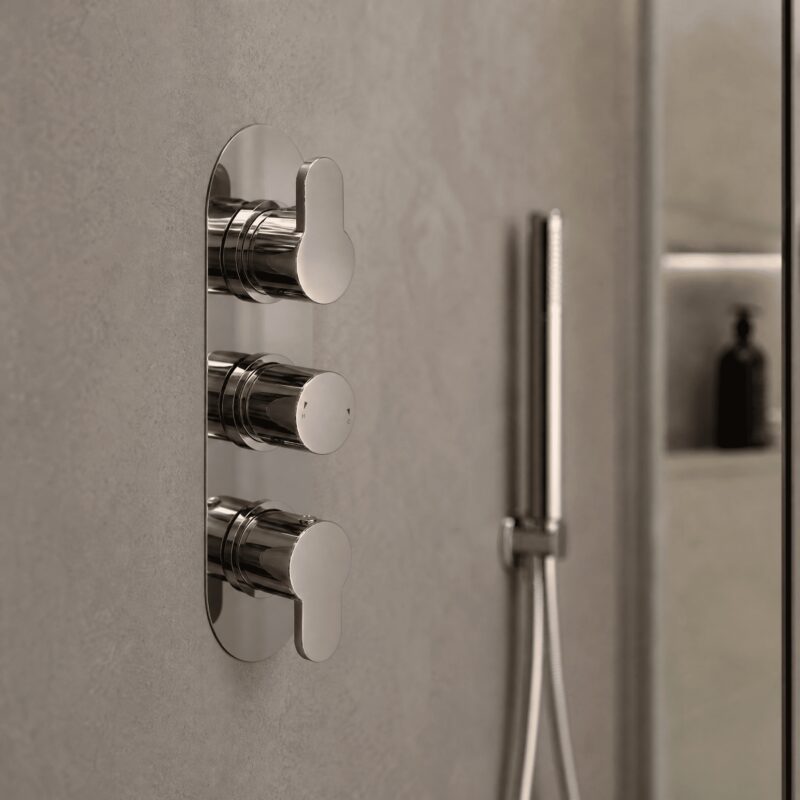 Nuie Arvan Chrome Triple Thermostatic Shower Valve