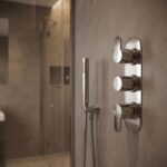 Nuie Arvan Chrome Triple Thermostatic Shower Valve with Diverter