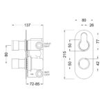 Nuie Arvan Chrome Twin Thermostatic Shower Valve with Diverter
