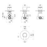 Nuie Arvan Chrome Round Concealed 2-3-4 Way Diverter