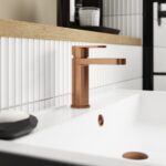 Nuie Binsey Brushed Bronze Mono Basin Mixer with Push Button Waste