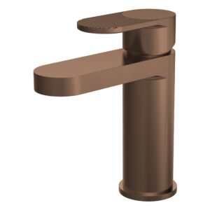 Nuie Cyprus Brushed Bronze Fluted Mono Basin Mixer with Waste