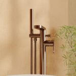 Nuie Cyprus Brushed Bronze Freestanding Bath Shower Mixer