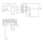 Nuie Binsey Brushed Bronze 2 Hole Wall Basin Mixer with Plate