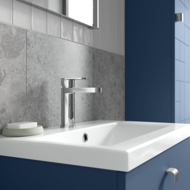 Nuie Binsey Chrome Mono Basin Mixer with Push Button Waste