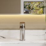 Nuie Cyprus Chrome Fluted Mono Basin Mixer with Push Button Waste