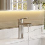 Nuie Cyprus Chrome Fluted Mono Basin Mixer with Push Button Waste