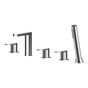 Nuie Binsey Chrome 5 Hole Deck Bath Shower Mixer