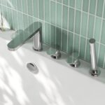 Nuie Binsey Chrome 5 Hole Deck Bath Shower Mixer