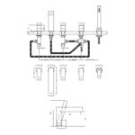 Nuie Binsey Chrome 5 Hole Deck Bath Shower Mixer