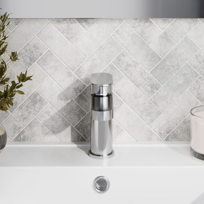 Nuie Binsey Mono Basin Mixer with Push Button Waste