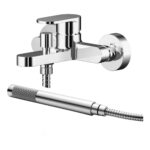 Nuie Binsey Chrome Wall Mounted Bath Shower Mixer with Kit