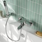 Nuie Binsey Chrome Wall Mounted Bath Shower Mixer with Kit